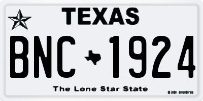 TX license plate BNC1924