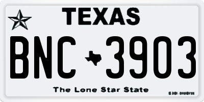 TX license plate BNC3903