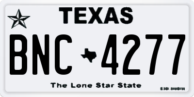 TX license plate BNC4277