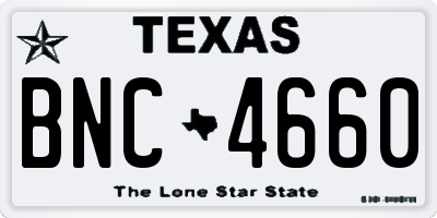 TX license plate BNC4660