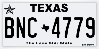 TX license plate BNC4779