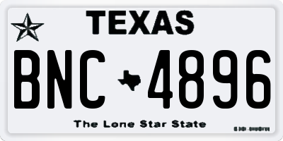 TX license plate BNC4896