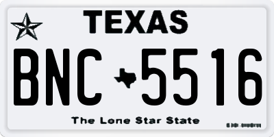 TX license plate BNC5516