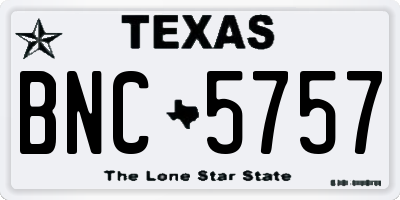TX license plate BNC5757
