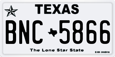 TX license plate BNC5866