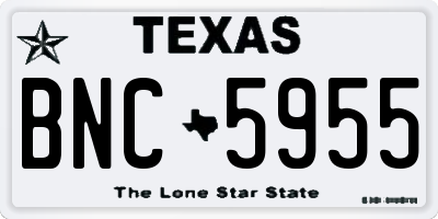TX license plate BNC5955