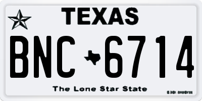 TX license plate BNC6714