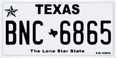 TX license plate BNC6865