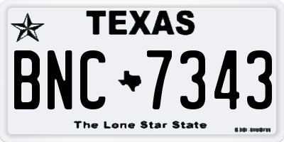 TX license plate BNC7343