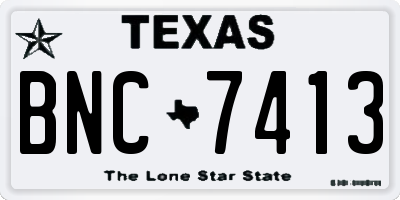 TX license plate BNC7413