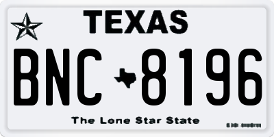 TX license plate BNC8196