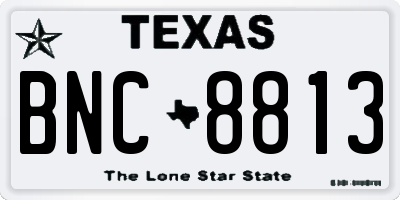 TX license plate BNC8813