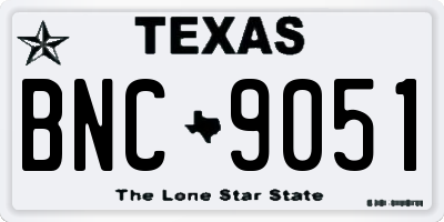 TX license plate BNC9051