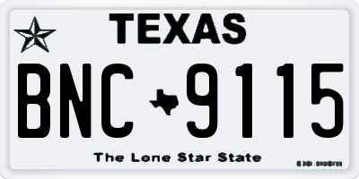 TX license plate BNC9115