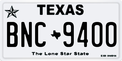 TX license plate BNC9400