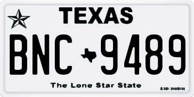 TX license plate BNC9489