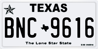 TX license plate BNC9616