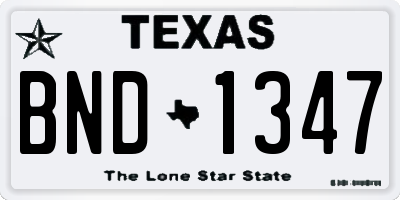 TX license plate BND1347