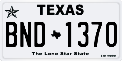 TX license plate BND1370
