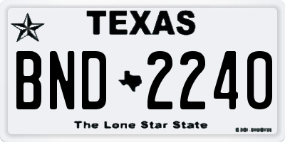 TX license plate BND2240