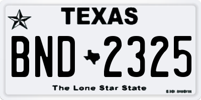 TX license plate BND2325