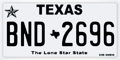 TX license plate BND2696