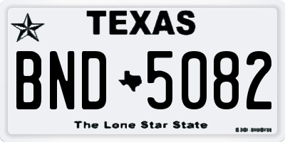 TX license plate BND5082