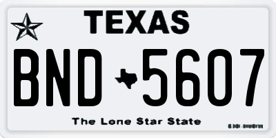 TX license plate BND5607