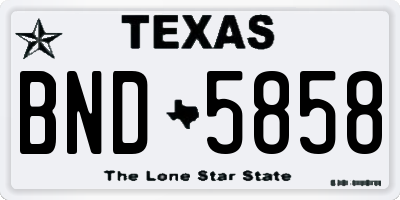 TX license plate BND5858