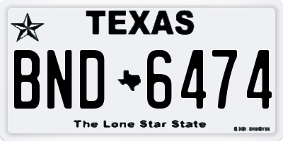TX license plate BND6474