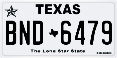 TX license plate BND6479