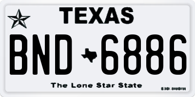 TX license plate BND6886