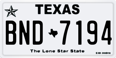 TX license plate BND7194