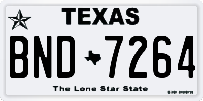 TX license plate BND7264