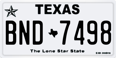 TX license plate BND7498