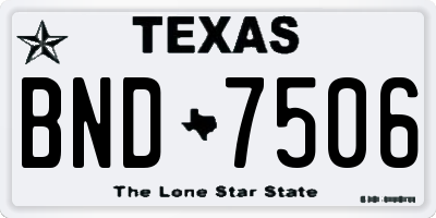 TX license plate BND7506