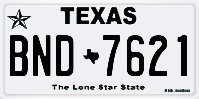 TX license plate BND7621