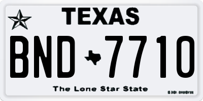 TX license plate BND7710