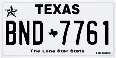 TX license plate BND7761