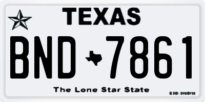 TX license plate BND7861