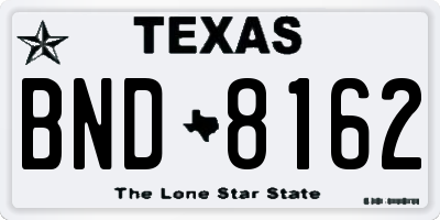TX license plate BND8162