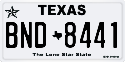 TX license plate BND8441