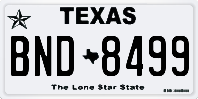 TX license plate BND8499