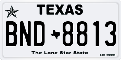 TX license plate BND8813