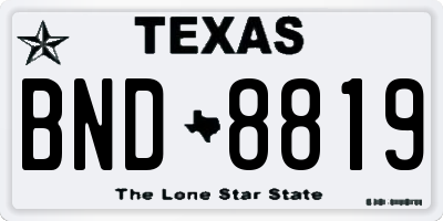 TX license plate BND8819