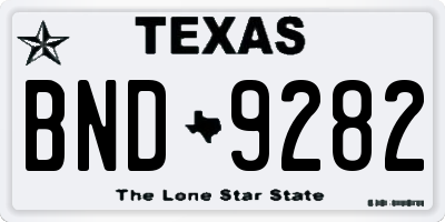 TX license plate BND9282