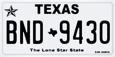 TX license plate BND9430