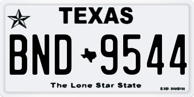 TX license plate BND9544