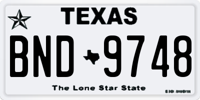 TX license plate BND9748
