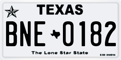 TX license plate BNE0182